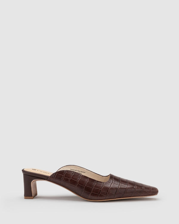 Zena Mule - Brown Croc - Premium Mule from Chaos & Harmony - Just $329! Shop now at Chaos & Harmony