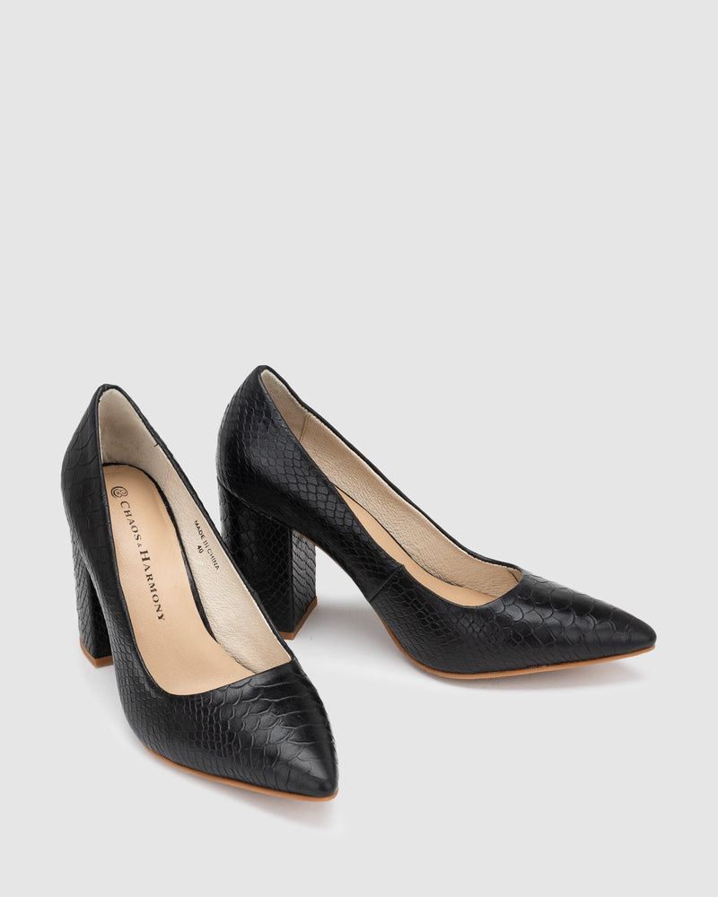 Brilliance Pump - Black Snake - Premium Heels from Chaos & Harmony - Just $219! Shop now at Chaos & Harmony