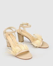 Chichi Heel - Honey Feather - Premium Heel from Chaos & Harmony Bridal - Just $349! Shop now at Chaos & Harmony
