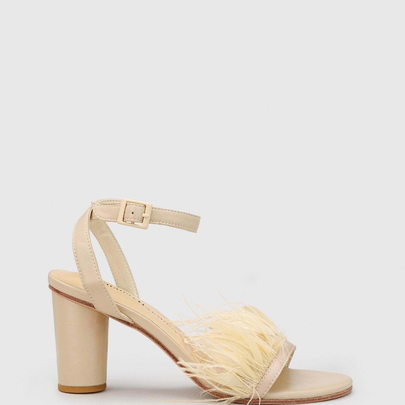 Chichi Heel - Honey Feather - Premium Heel from Chaos & Harmony Bridal - Just $349! Shop now at Chaos & Harmony