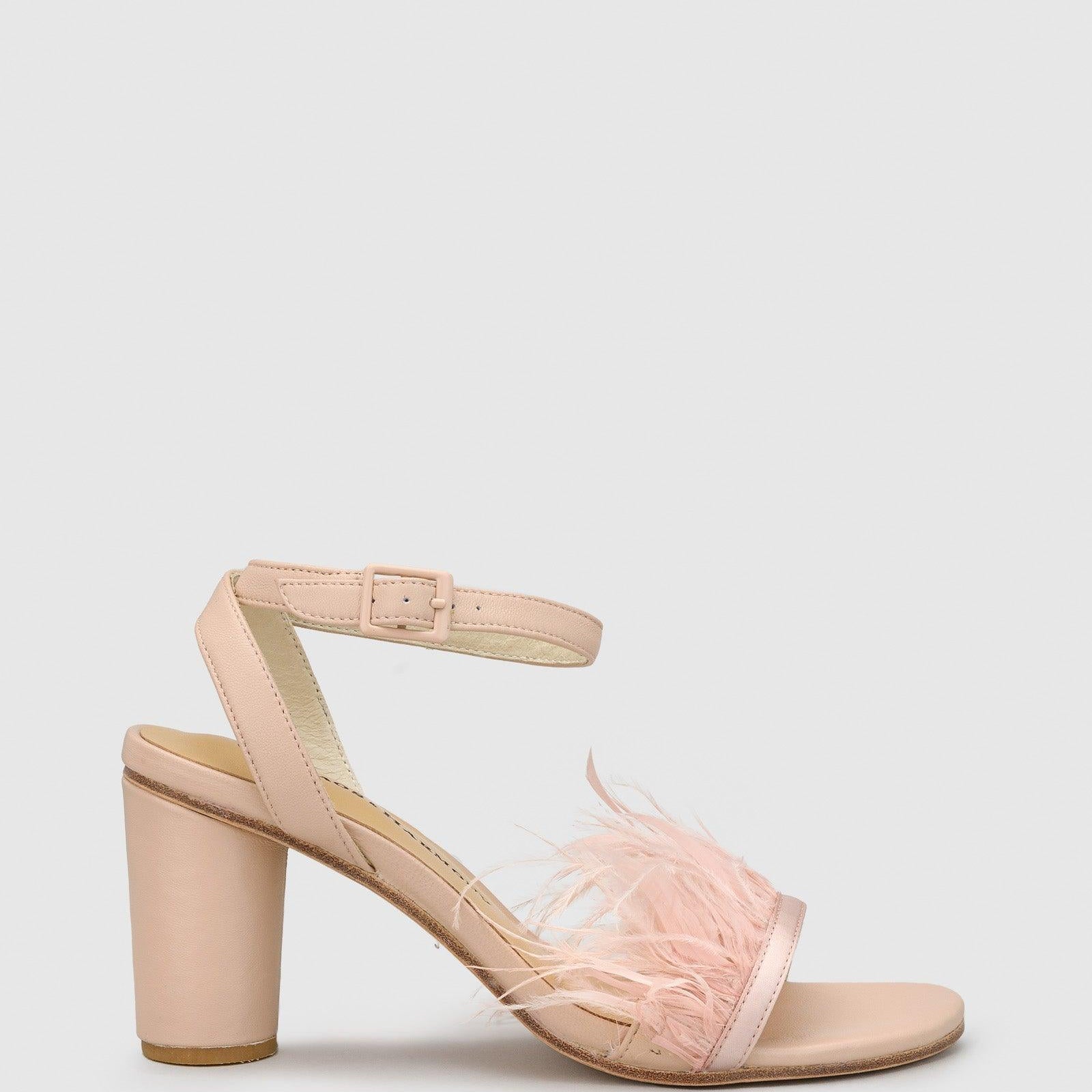 Chichi Heel - Pink Feather - Premium Heel from Chaos & Harmony Bridal - Just $349! Shop now at Chaos & Harmony