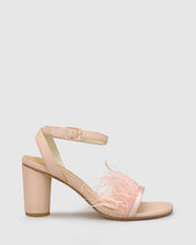 Chichi Heel - Pink Feather - Premium Heel from Chaos & Harmony Bridal - Just $349! Shop now at Chaos & Harmony