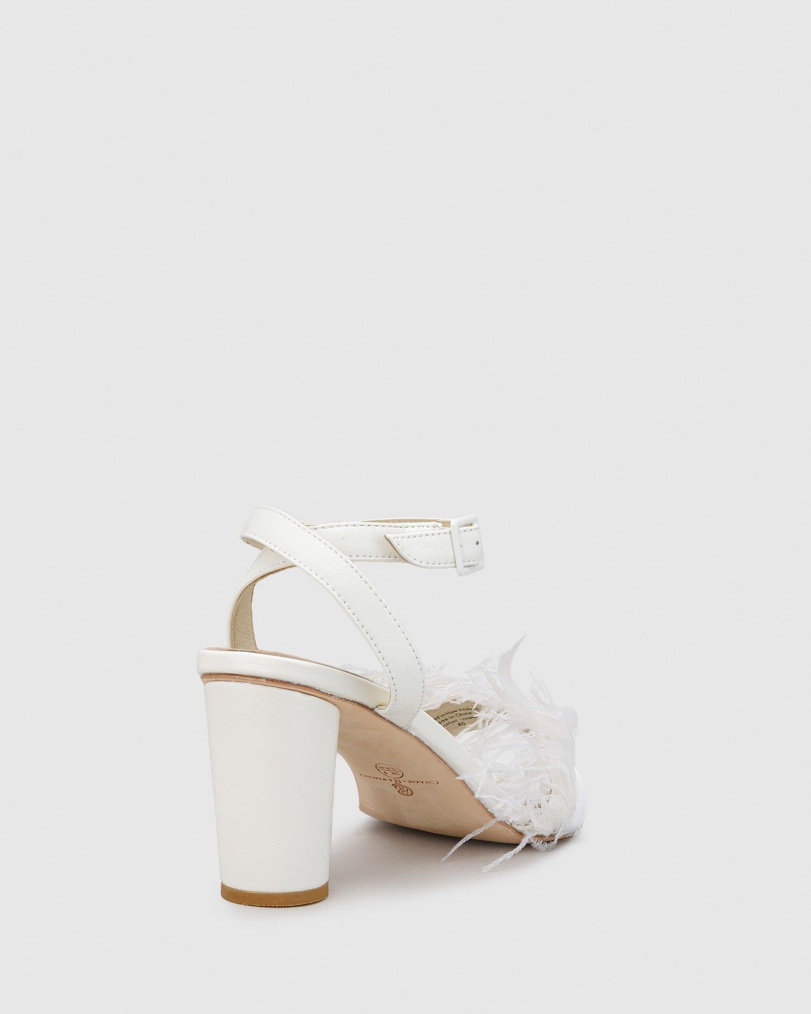 Chichi Heel - Snow Feather - Premium Heel from Chaos & Harmony Bridal - Just $349! Shop now at Chaos & Harmony