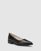 Thea Flat - Black Croc - Premium Flat from 0 - Just $319! Shop now at Chaos & Harmony